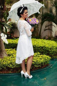 Robe de mariée romantique simple longue ligne a v encolure