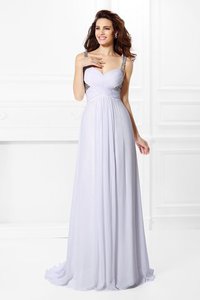 Robe de bal longue manche nulle avec chiffon de princesse dos nu