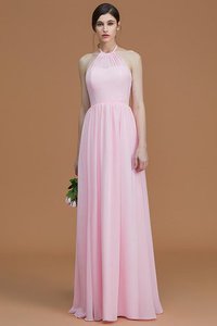 Robe demoiselle d'honneur ligne a avec chiffon de princesse ruché fermeutre eclair