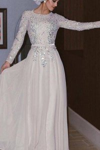 Robe de bal fermeutre eclair en chiffon avec cristal ligne a merveilleux