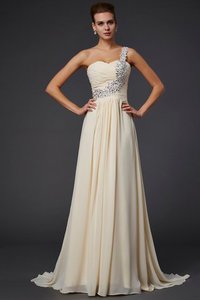 Robe de bal appliques manche nulle de princesse ligne a avec perle