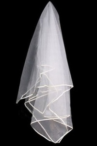Frappant simple à court bon marché voile de la mariée