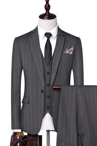 Manteau pantalon 3 pièces masculino ensemble slim costume