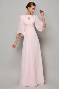 Robe mère de mariée longue de traîne courte avec sans manches de princesse a-ligne