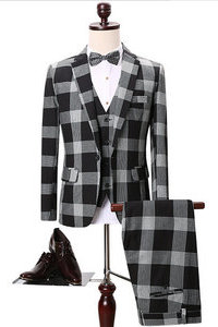 Slim fit costumes plaid costume robe de mariée terno