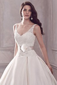 Robe de mariée intemporel majestueux sexy avec sans manches de traîne courte