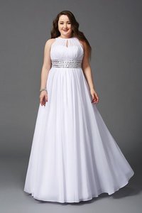 Robe de bal longue en chiffon de princesse avec perle longueur au ras du sol