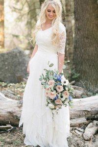Robe de mariée classique mode sobre avec chiffon a plage