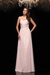 Robe de bal manche nulle avec chiffon de princesse de tour de ceinture empire cordon