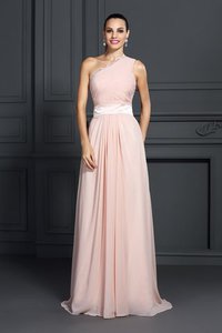 Robe de bal longue de traîne courte de lotus de princesse d'épaule asymétrique