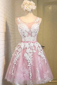 Robe fête de la rentrée romantique en tulle cordon ceinture en étoffe en dentelle