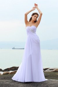 Robe de mariée longue collant de traîne mi-longue au bord de la mer en chiffon