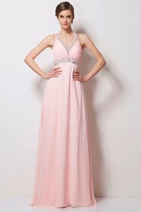 Robe de bal naturel avec chiffon ligne a manche nulle de princesse