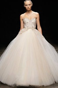 Robe de mariée naturel col en forme de cœur de traîne courte avec broderie dos nu