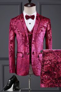 Loisirs asiatique taille haute qualité trois pièces imprimé costume