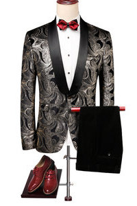 Tuxedos manteau pantalon 4xl impression mariage hommes costumes