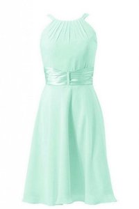 Robe demoiselle d'honneur plissage naturel dénudé avec chiffon ligne a