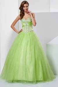 Robe de quinceanera avec lacets manche nulle avec perle de mode de bal de col en cœur