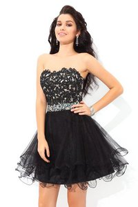 Robe de cocktail bref col en forme de cœur avec sans manches a-ligne de princesse