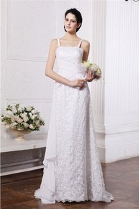 Robe de mariée avec zip ruché de lotus de traîne courte en chiffon