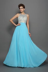 Robe de bal longue de tour de ceinture empire en chiffon fermeutre eclair avec perle