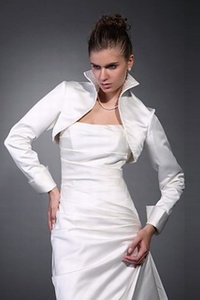 Coupé taffetas blanc élégant | modest perles bolero