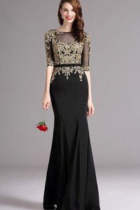 Robe de bal plissé avec chiffon maillot appliques longueur au niveau de sol