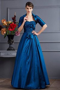 Robe mère de mariée longue ligne a de col en cœur manche nulle de princesse