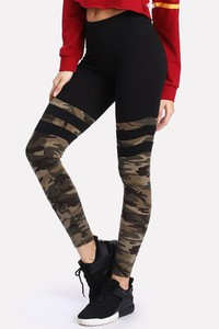 Leggings rayure camouflage imprimé