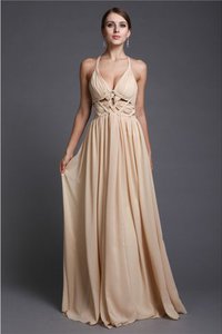 Robe de bal longue de lotus de princesse a-ligne de col en v