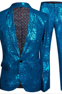 Costume hommes costumes bleu tuxedos mariage mâle