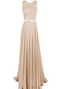 Robe demoiselle d'honneur longue plissé avec chiffon avec fleurs elevé