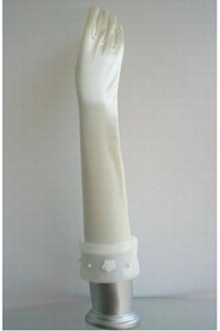 Taffetas élégant | modestes gants blanc chic mariée glamour