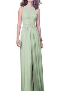 Robe demoiselle d'honneur longue ligne a en chiffon longueur au niveau de sol ruché