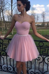 Robe de cocktail col en forme de cœur a-ligne en tulle accrocheur bref