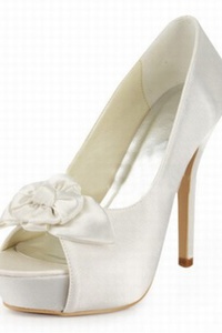 Pu à talons hauts fine à bout ouvert avec chaussures de mariée glamour