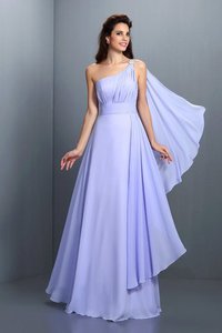 Robe demoiselle d'honneur naturel ligne a d'épaule asymétrique de princesse avec fronce