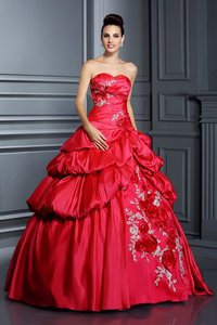 Robe de quinceanera longue textile taffetas jusqu'au sol de mode de bal de col en cœur