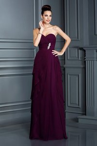 Robe de soirée ligne a avec zip avec chiffon avec sans manches de princesse