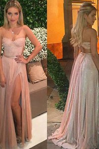 Robe de bal naturel manche nulle de princesse jusqu'au sol avec décoration dentelle