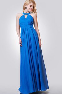 Robe demoiselle d'honneur longue attirent derniere tendance manche nulle a-ligne