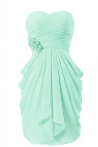Robe demoiselle d'honneur bref naturel avec chiffon col en forme de cœur au drapée