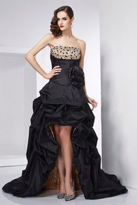 Robe de soirée de bustier asymétrique de princesse avec perle a-ligne