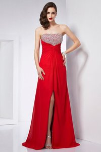 Robe de bal longue en chiffon de princesse de bustier ligne a