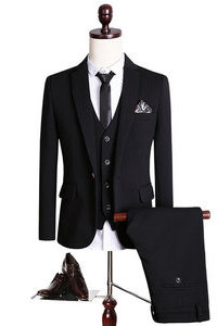 Noir costume smokings slim fit costume qualité