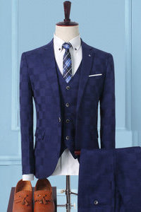 De gamme plaid de mariée nouveau 3 pièces veste + gilet + pantalon