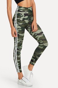 Legging imprimé militaire charmant avec rayures