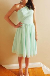 Robe demoiselle d'honneur informel plissage ligne a en chiffon fermeutre eclair