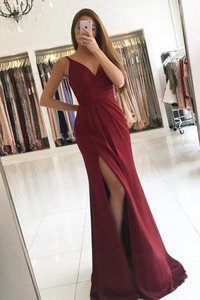 Robe de soirée ligne a satin comme soie de princesse chaming naturel