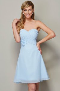 Robe fête de la rentrée naturel manche nulle en chiffon a-ligne de princesse